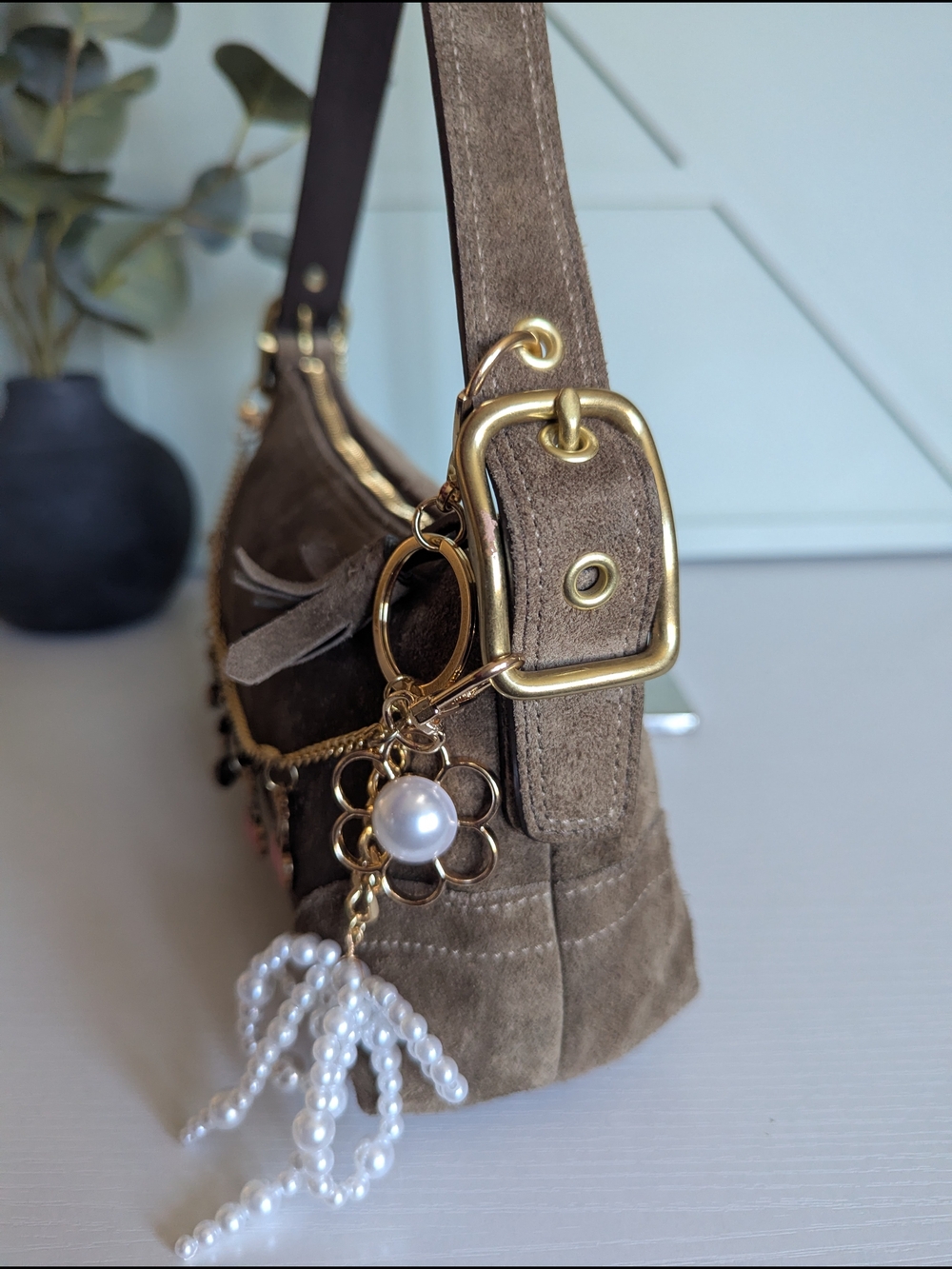 vintage Coach Hamptons Demi Suede Baguette Bag - Picture 7 of 13